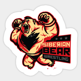 Siberian Bear Wrestling Sticker